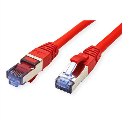 S/FTP (PiMF) Patchkábel LSOH 0.15m cat.6a, červený, Cu
