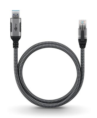 Kábel USB A 3.0 na RJ45 (Gigabit Ethernet), 2m, čierny/sivý