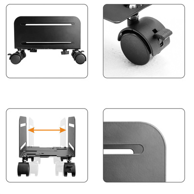 Stojan pod počítač s kolieskami, čierny