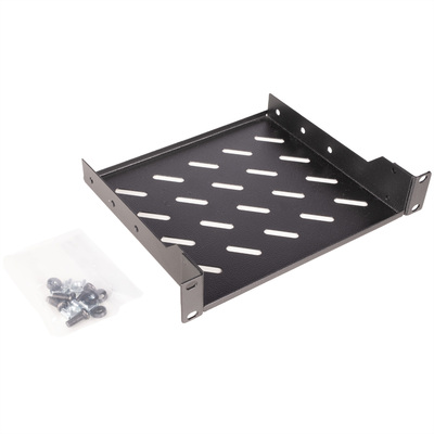 10" Polica 200mm, výška 1U, čierna, RAL9005