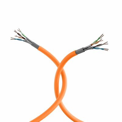 S/FTP (PiMF) drôt LSOH 100m cat.7, CPR Dca, AWG23, 1000Mhz, 10GBase-T, oranžový, meď