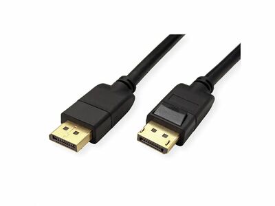 Kábel DisplayPort M/M 5m, 8K@60Hz, DP v1.4, 32.4Gbit/s, čierny, pozl.konektor, Roline Green Eco obal