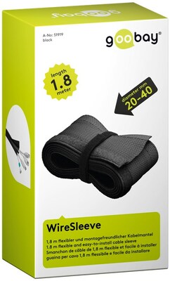 Káblový organizér Kábel Fix, suchý zips, 1.8m, ⌀ 20-40mm, čierny