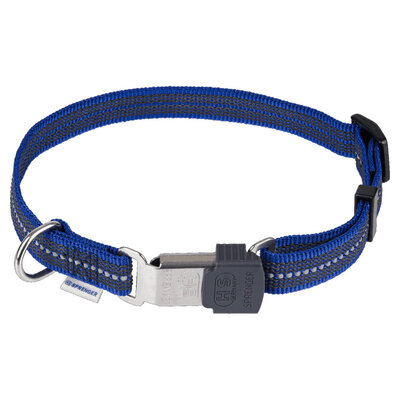 Obojok pogumovaný nastaviteľný 1.9cm/30-45cm, ClicLock, reflexný modrý, HS