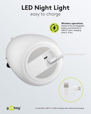 Nočná LED lampa "Ľadový medveď", rôzne režimy svietenia, RGB farby, nabíjacia (USB C)