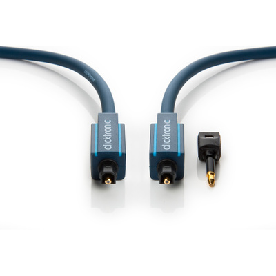 Kábel Toslink audio optický SPDIF prepojovací M/M 3m, ø6.0mm, modrý, ClickTronic