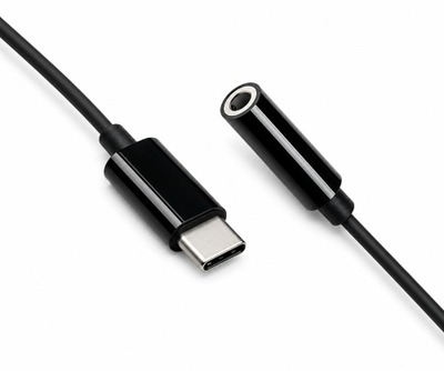 Adaptér USB 3.1 Typ C / 3.5mm (slúchadlá+ mic), 13.5cm, čierny