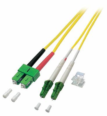 Fiber kábel LC/APC-SC/APC, 2m Duplex OS2(9/125µm), LSOH, 2mm, žltý