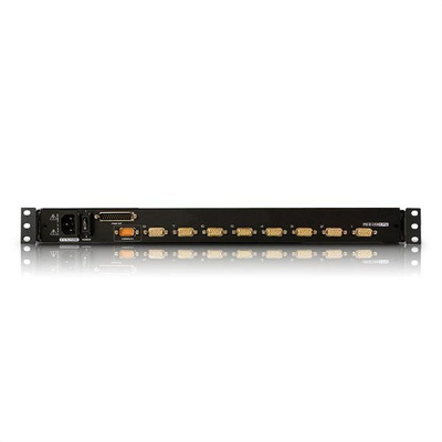 KVM konzola 19" LCD, 8PC, VGA, USB, PS2, SINGLE RAIL, EN layout