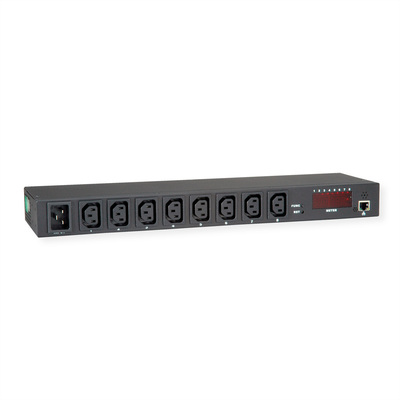 19" Manag. zásuv. lišta 8xC13, IP, vstup C20, 16A, 1.8m, čierna