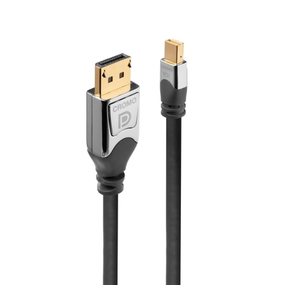 Kábel DisplayPort mini/DP M/M 0.5m, 4K@60Hz, DP v1.2, 21.6Gbit/s, sivý, pozl. Konektor, Cromo Line