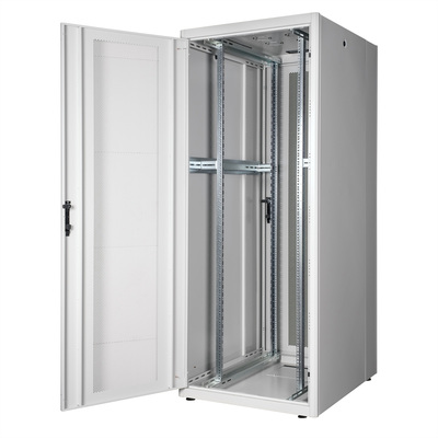 19" Rack na podlahu 42U, 2010x800x1000mm (HxWxD), BASIC, perforované dvere, sivý