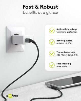 Kábel USB 2.0 Typ C CM/CM 1m, High Speed, Power Delivery 60w 20V3A, čierny/sivý, zahnutý 90°