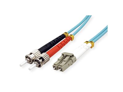Fiber kábel LC-ST, 3m Duplex OM3(50/125µm), LSOH, 2.8mm, tyrkysový