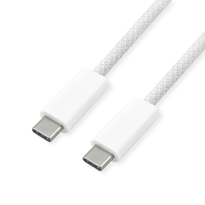 Kábel USB 4 Gen 3x2, Typ C CM/CM 2m, 40Gbps, PD 240w 48V5A, oplet, biely