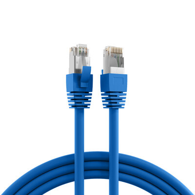 S/FTP (PiMF) Patchkábel LSOH 7.5m cat.8.1, modrý, Cu, 40GBit/s, 2000MHz