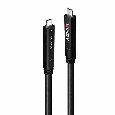 Kábel USB 3.2 Gen1, Typ C CM/CM 8m, 5Gbps, PD 60w 20V3A, čierny, aktívny, optický