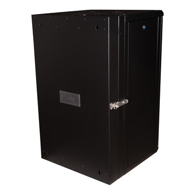 19" Rack na stenu 20U, čierny, 996x600x600mm (HxWxD), RAL9005, PRO, otočný (2-dielny)