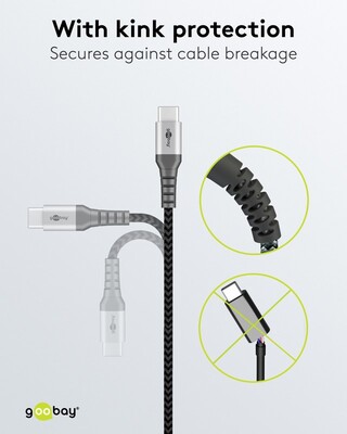 Kábel USB 2.0 Typ C AM/CM 1m, High Speed, Power Delivery 60w 20V3A, čierny/sivý