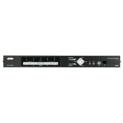 KVM switch/prepínač 4PC, DVI, USB+audio, USB hub, split screen