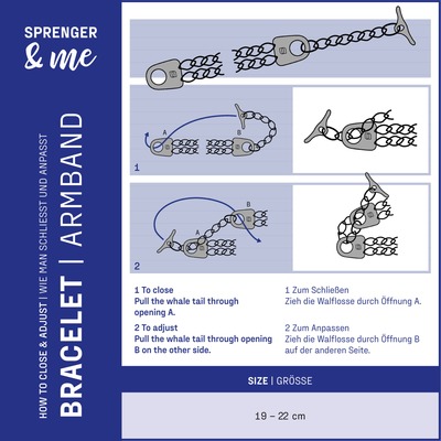 Náramok SPRENGER 19cm, dvojradový, nerezová oceľ, čierny, DLC povrch, HS