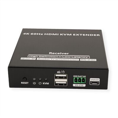 Predĺženie KVM cez TP/IP (LAN) do 120m, HDMI, USB, Audio, RS232, s lokálnym monitorom, 4K@60Hz