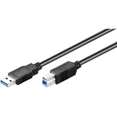 Kábel USB 3.0 A-B M/M 0.25m, Super Speed, čierny