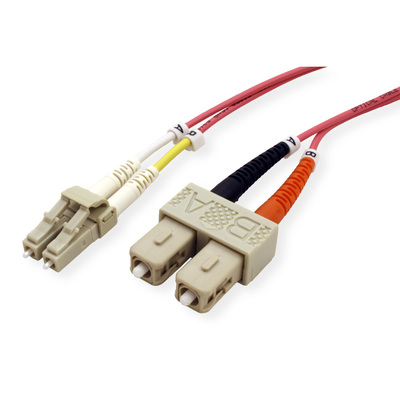 Fiber kábel LC-SC, 2m Duplex OM4(50/125µm), 2.8mm, fialový