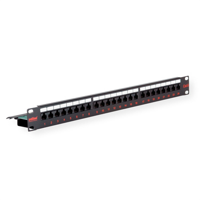 19" Patch panel 24port cat.6, netienený, 1U, čierny