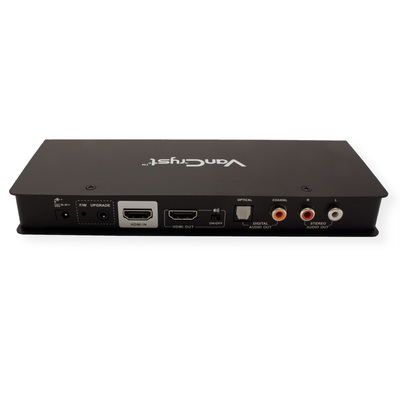 HDMI Audio Extraktor, 4K, digital: toslink (S/PDiF) + 1x Cinch (RCA), analog: 2xCinch (RCA), čierny