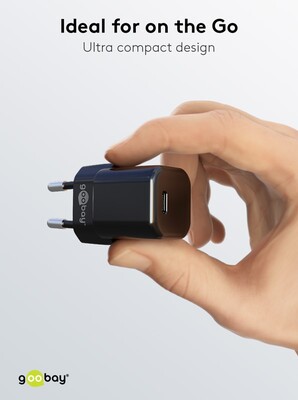 Nabíjačka USB 230V 1port, 1xUSB Typ C, 30W, Power Delivery, Fast Charge, Nano, čierna