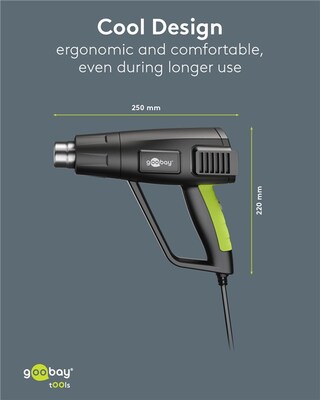 Teplovzdušná pištoľ, 1500W, LCD display, Premium, čierna