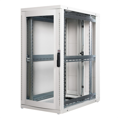 19" Rack na podlahu 26U, 1260x600x1000mm (HxWxD), PRO, Plexiglas, sivý
