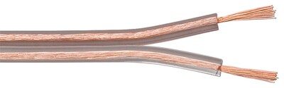 Reproduktorový kábel audio 2x0.75mm², 50m, pomedený, transparentný