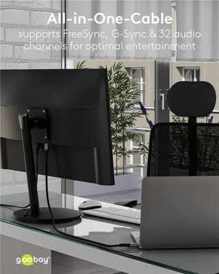 Kábel DisplayPort M/M 3m, 8K@60Hz, DP v1.4, 32.4Gbit/s, čierny/sivý, pozl.konektor