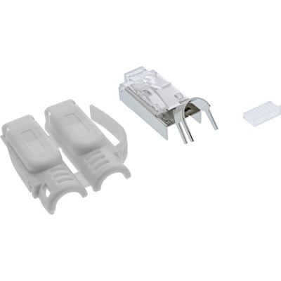 Konektor 8/8 RJ45 cat.6a, tienený + krytka sivá, s vodiacou vložkou, 100ks/bal