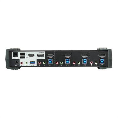 KVM switch/prepínač 4PC, DsiplayPort, USB 3.0, audio + 1xHDMI