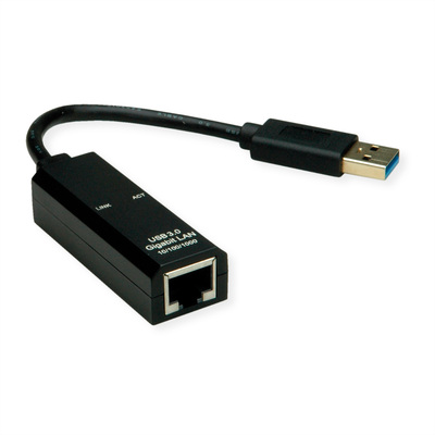 Adaptér USB 3.0 na RJ45 (Gigabit Ethernet), 15cm, čierny