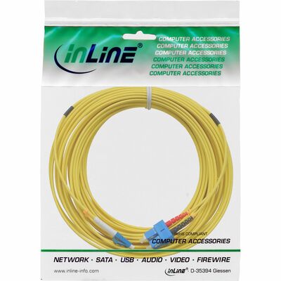 Fiber kábel LC-SC, 15m Duplex OS2(9/125µm), LSOH, 2mm, žltý
