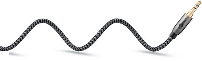 Kábel 3.5mm stereo/2xCinch M/M 2m, čierny/sivý, pozl. konektor