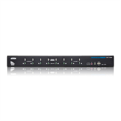 KVM switch/prepínač 8PC, USB, Audio, DVI-D