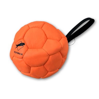 Lopta FUN "futbalová" s priemerom 16cm, s uškom, ekokoža, oranžová