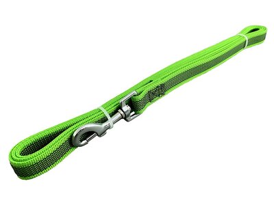Vodítko stopovacie bez uška pogumované, 20mm/10m, chrómová karabína, oranžové