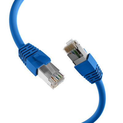 S/FTP (PiMF) Patchkábel LSOH 10m cat.8.1, modrý, Cu, 40GBit/s, 2000MHz