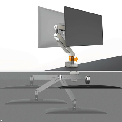 Držiak pre monitor na stôl, úchyt o dosku, max 11kg, rameno 600mm, VESA75/100, čierny