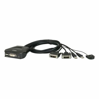 KVM switch/prepínač 2PC, DVI-I, USB, star