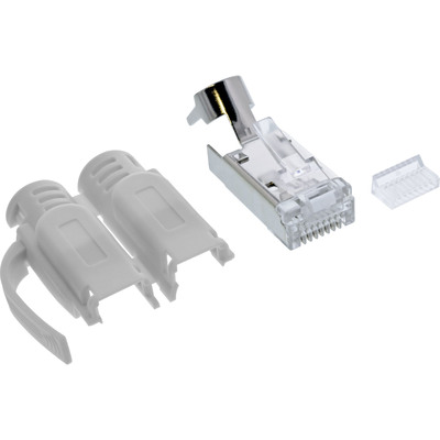 Konektor 8/8 RJ45 cat.6a, tienený + krytka sivá, s vodiacou vložkou, 100ks/bal