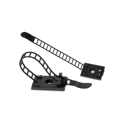 Zväzovacie lanko 64mm nastaviteľné lepiace, 10ks/bal, čierne