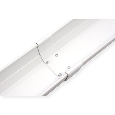 Káblový organizér, žľab na káble pod stôl, plast (ABS), 858x182x118mm (DxHxV), biely