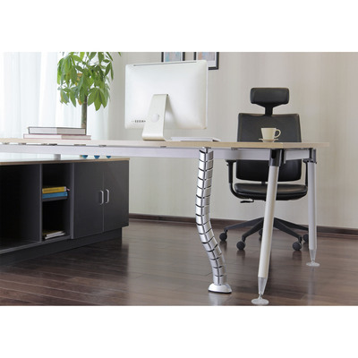 Káblový organizér Flex "chrbtica", 2 komorový, 80cm, montáž k stolu, sivý